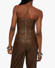 Lace Front Corset Top | Patina Dark Brown