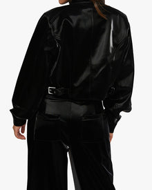 Cropped Moto Jacket | Black