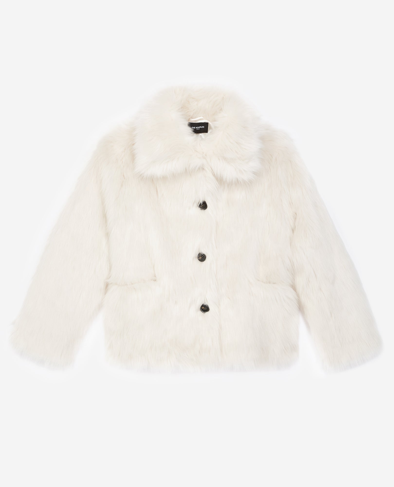 Buttoned Faux Fur Coat | Women | Ecru