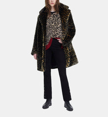 Print Faux Fur Coat | Women | Leopard