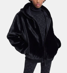 Faux Fur Coat With Hood | Women | Black