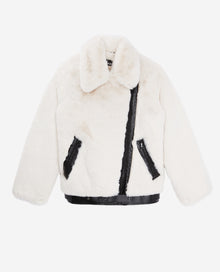 Faux Fur Bomber Jacket | Women | Ecru