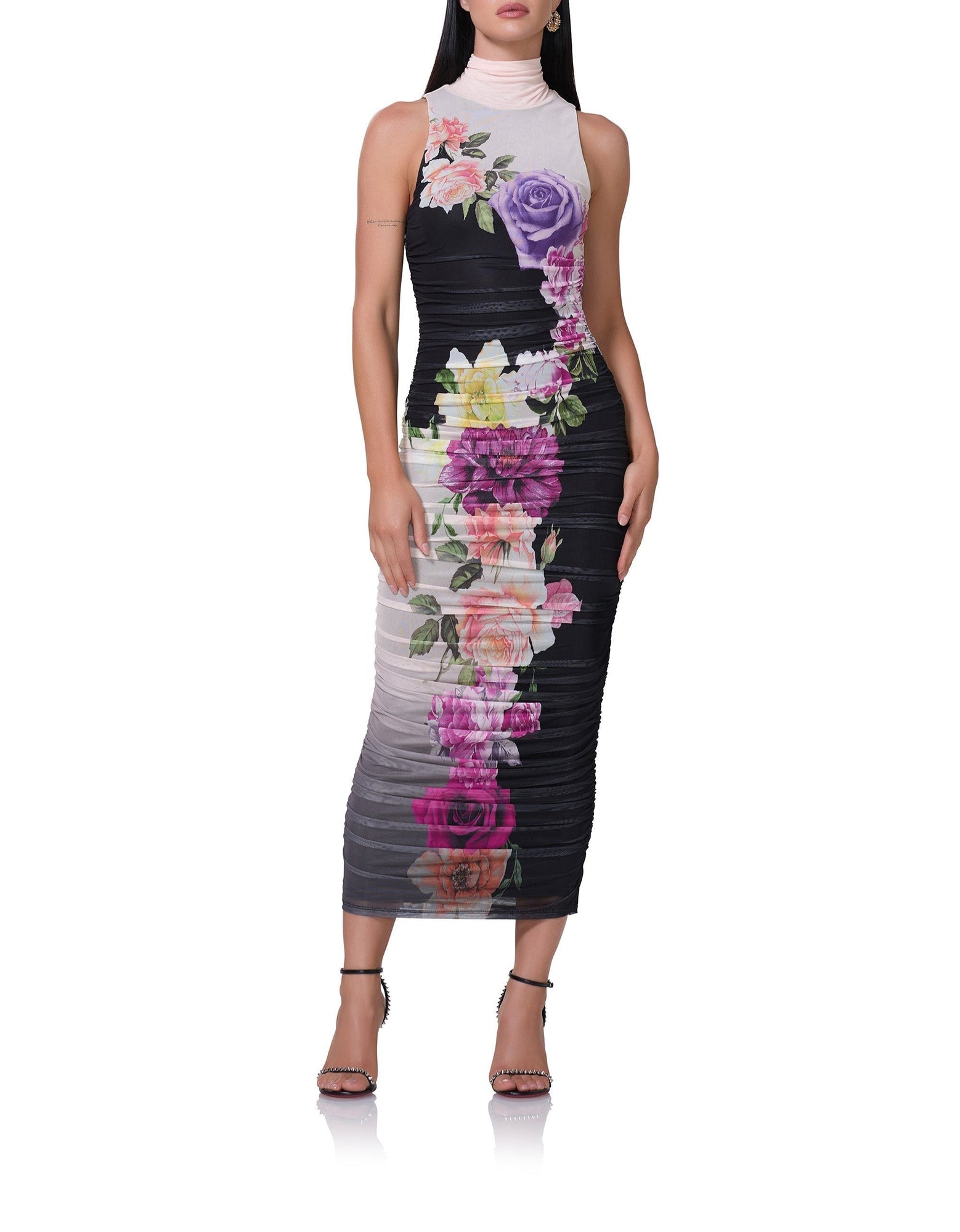 Fiorella Dress | Colorblock Floral