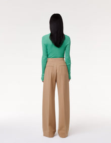 Another Tomorrow Fitted Long Sleeve Knit in Kelly Green – Viscose Women's Knitwear