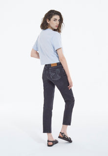 Cropped Straight Jeans | Women | Black Washed