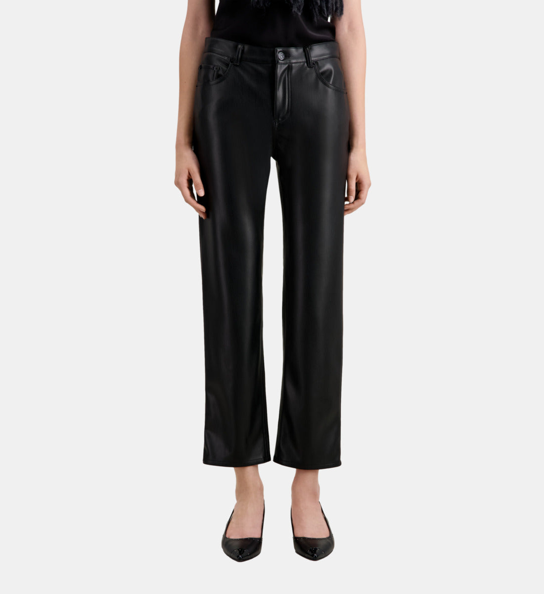 Leather Effect Trousers | Women | Black