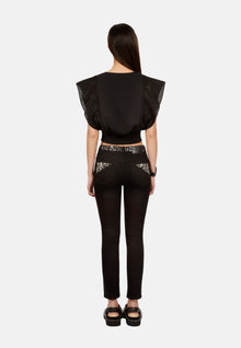 Slim Jeans With Studs And Stars | Women | Black Washed