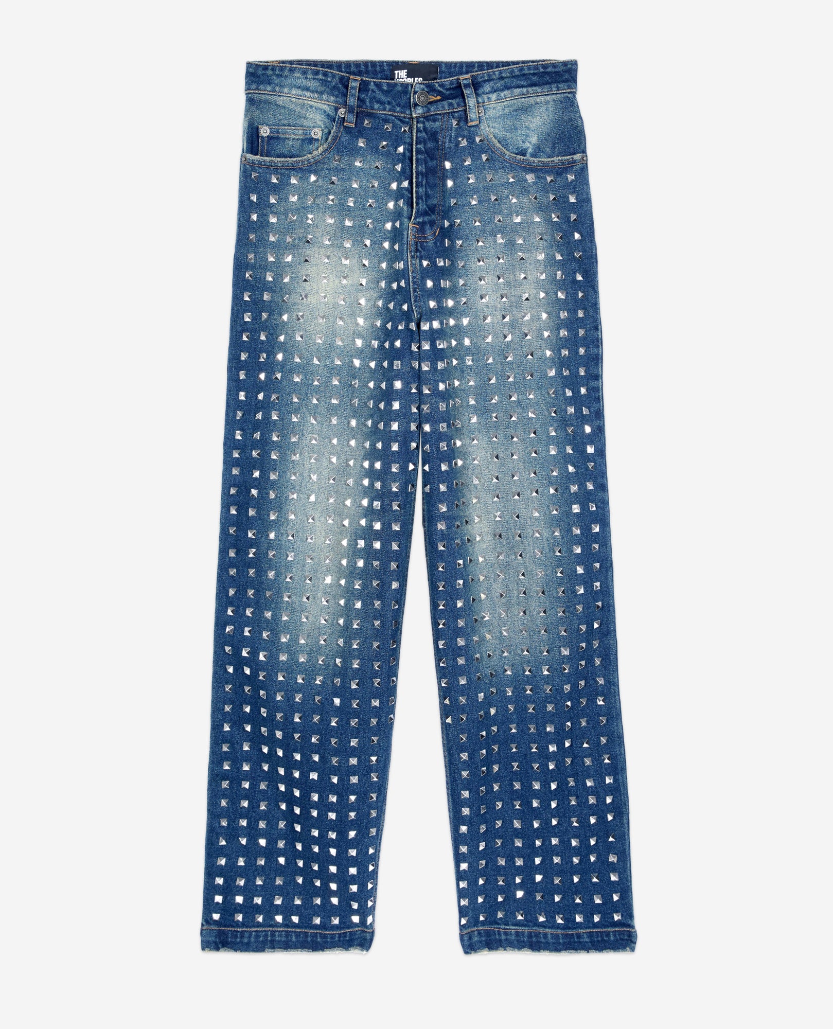 Straight Studded Jeans | Women | Blue Electric