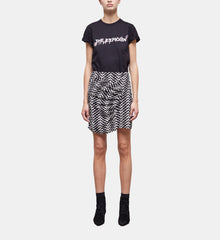 Short Draped Skirt | Women | Black x White