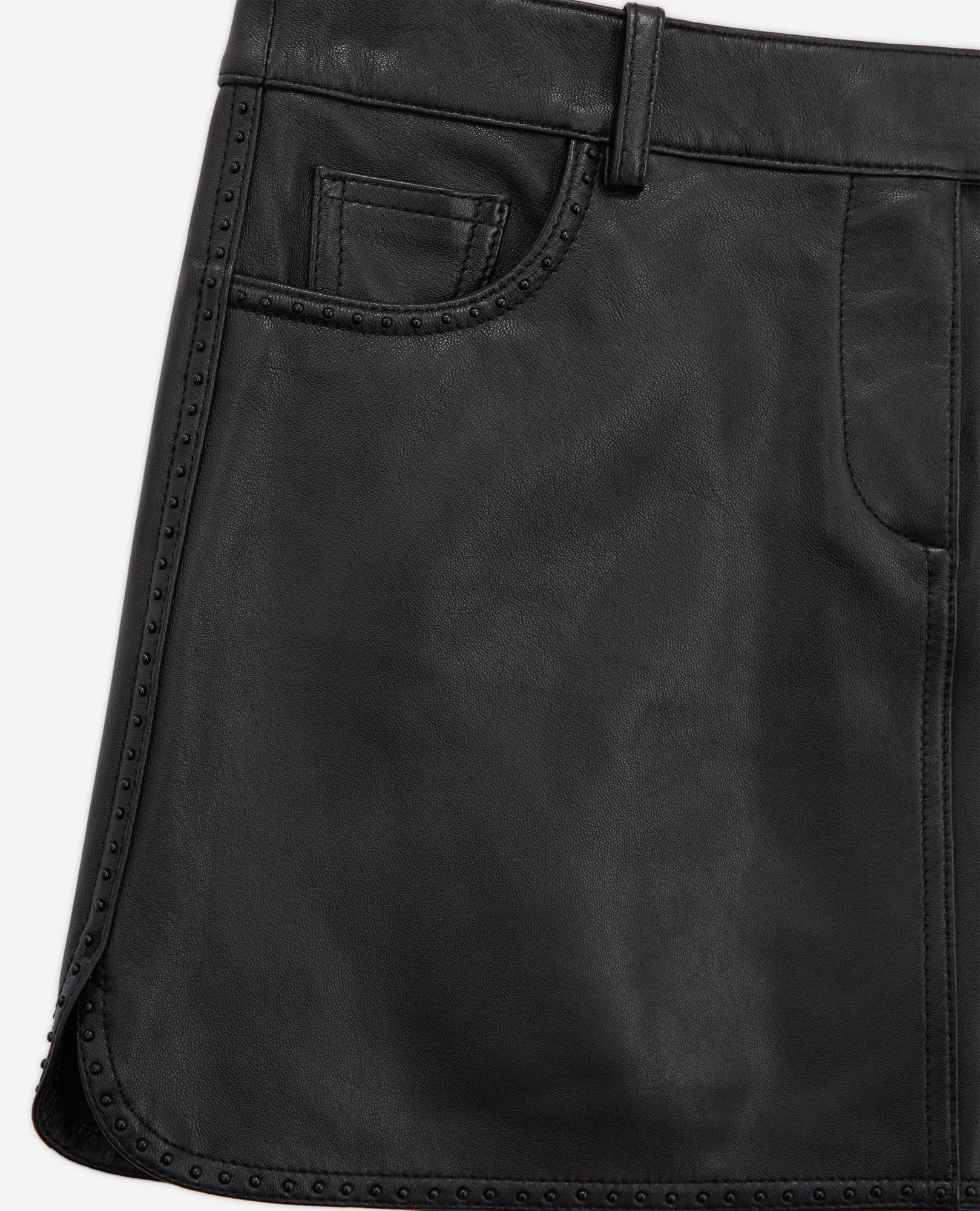 Leather Skirt With Studs | Women | Black