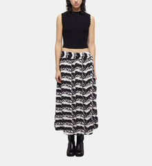 Long Printed Skirt | Women | Black x White