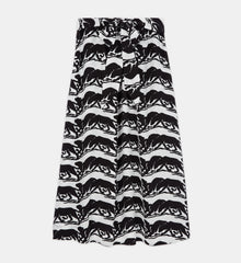 Long Printed Skirt | Women | Black x White