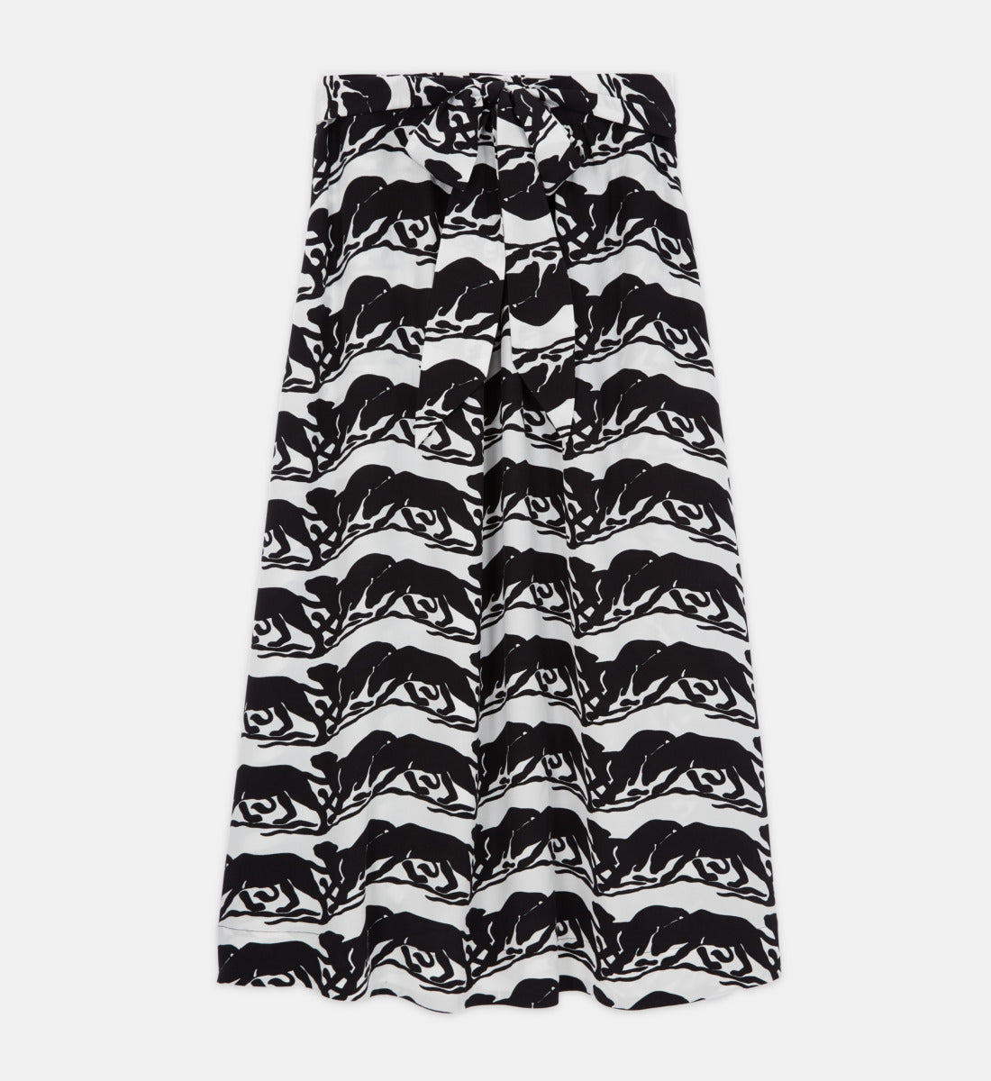 Long Printed Skirt | Women | Black x White