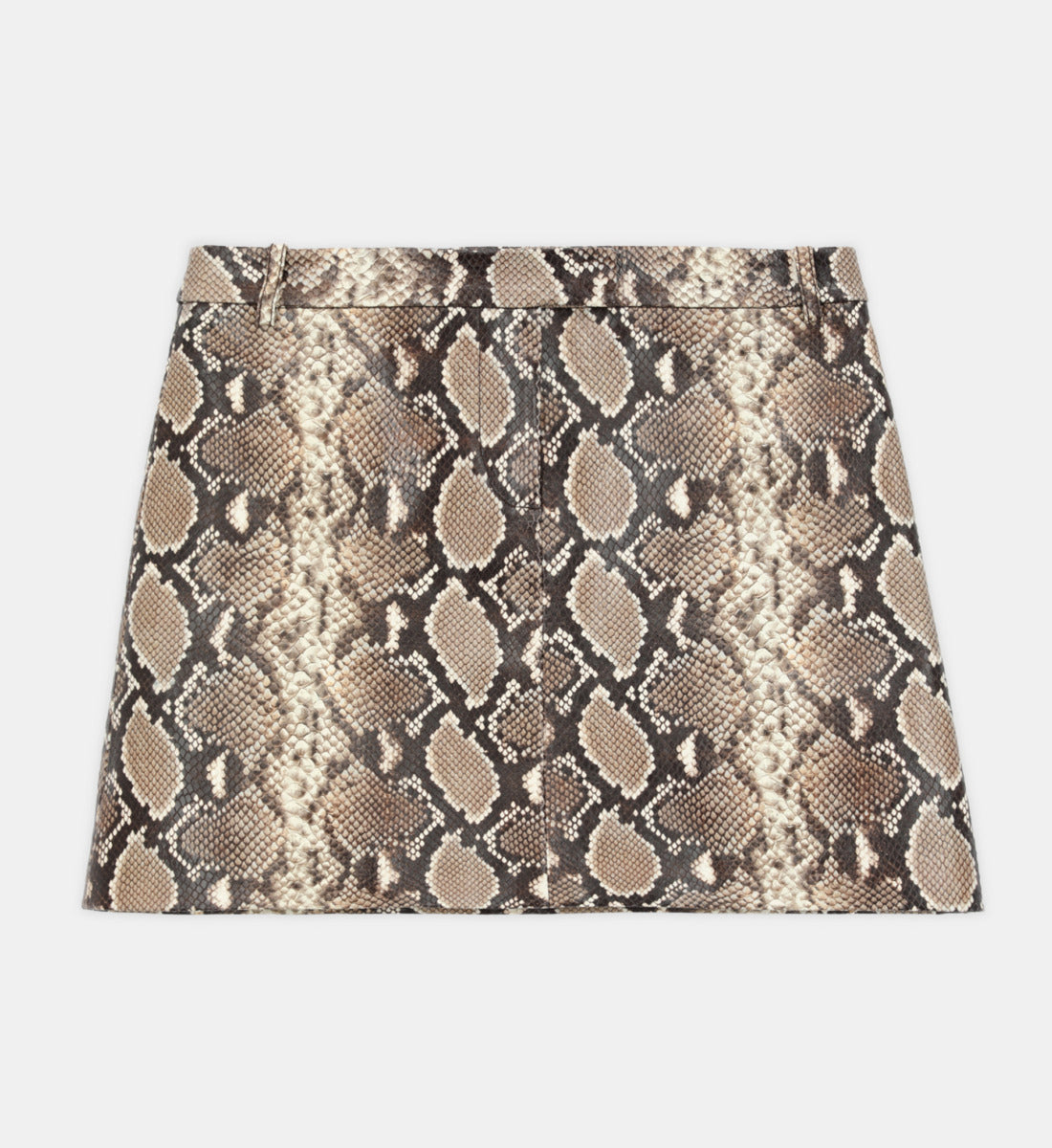 Snakeskin-Effect Leather Skirt | Women | Python Beige