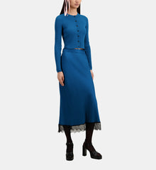 Long Skirt With Lace Details | Women | Medium Blue