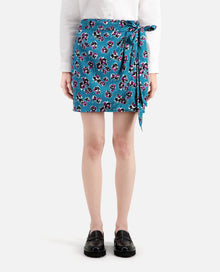 Short Printed Wrap Skirt | Women | Pink x Blue