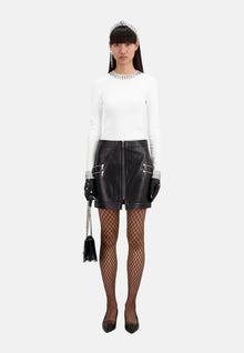 Short Leather Skirt | Women | Black