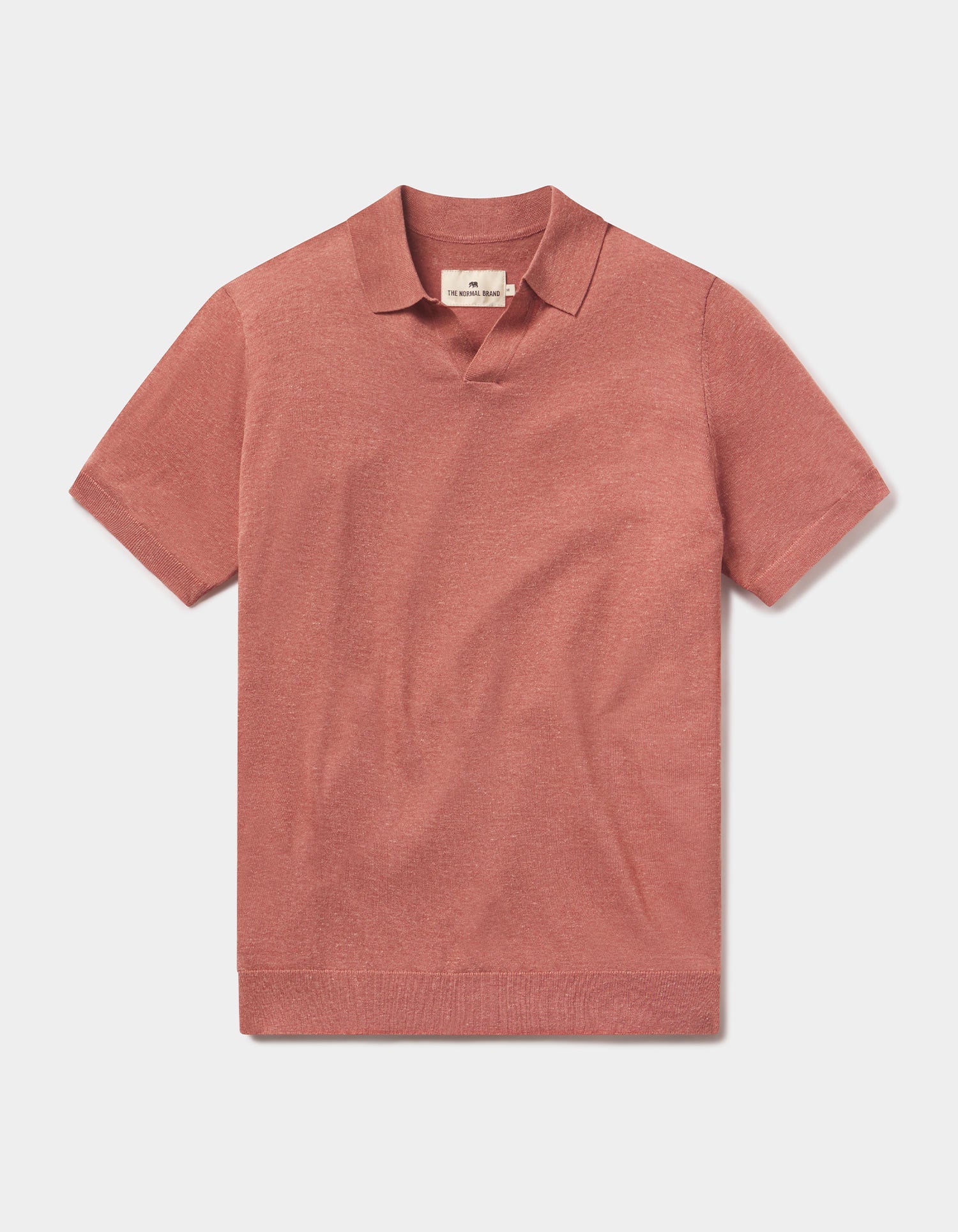 Men | Summer Linen-Blend Polo | Adobe Rose Heather