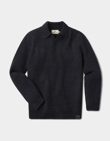 Men | Marled Polo Sweater | Charcoal