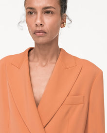 Another Tomorrow Fluid Double Breasted Jacket in Clay – Viscose Women's Jacket