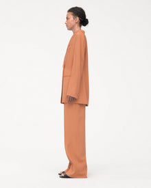 Another Tomorrow Fluid Double Breasted Jacket in Clay – Viscose Women's Jacket