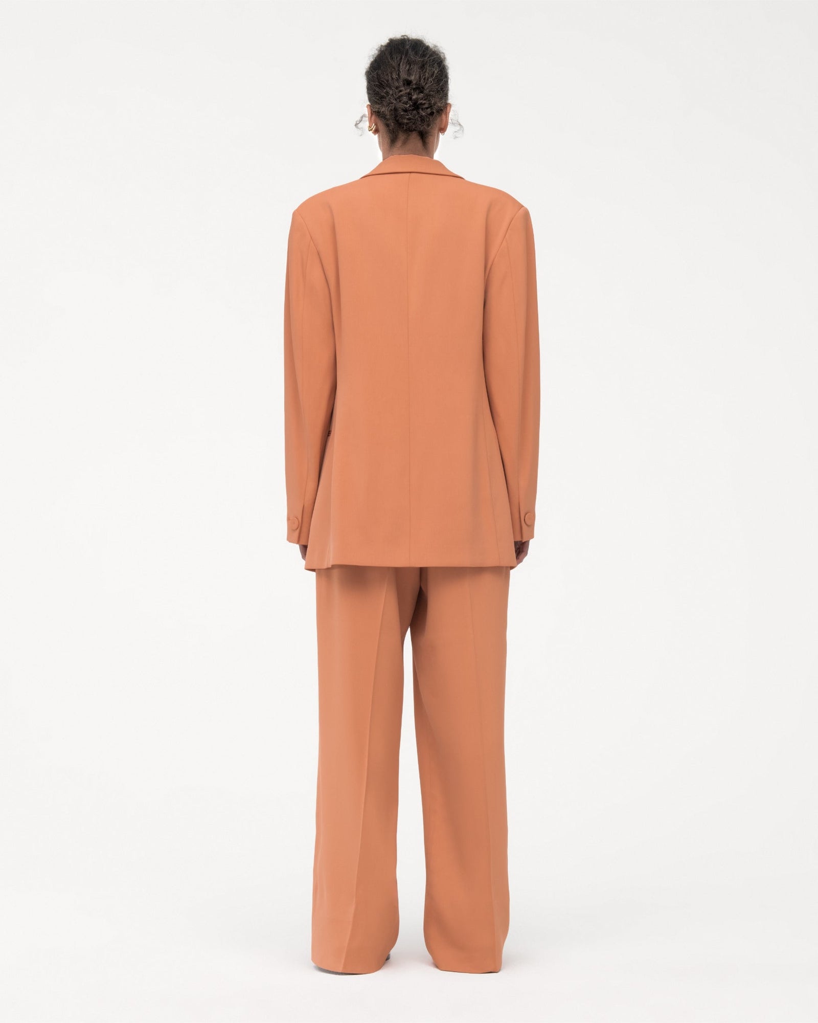 Another Tomorrow Fluid Double Breasted Jacket in Clay – Viscose Women's Jacket