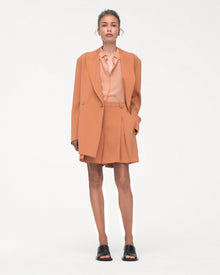 Another Tomorrow Fluid Pleated Short in Clay – Viscose Women's Trousers