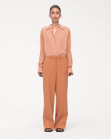Another Tomorrow Fluid Trouser in Clay – Viscose Women's Trousers