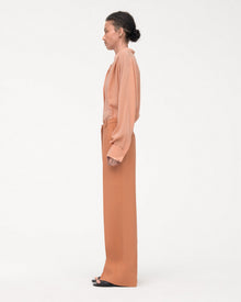 Another Tomorrow Fluid Trouser in Clay – Viscose Women's Trousers