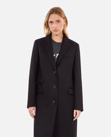 Long Wool-Blend Coat | Women | Black