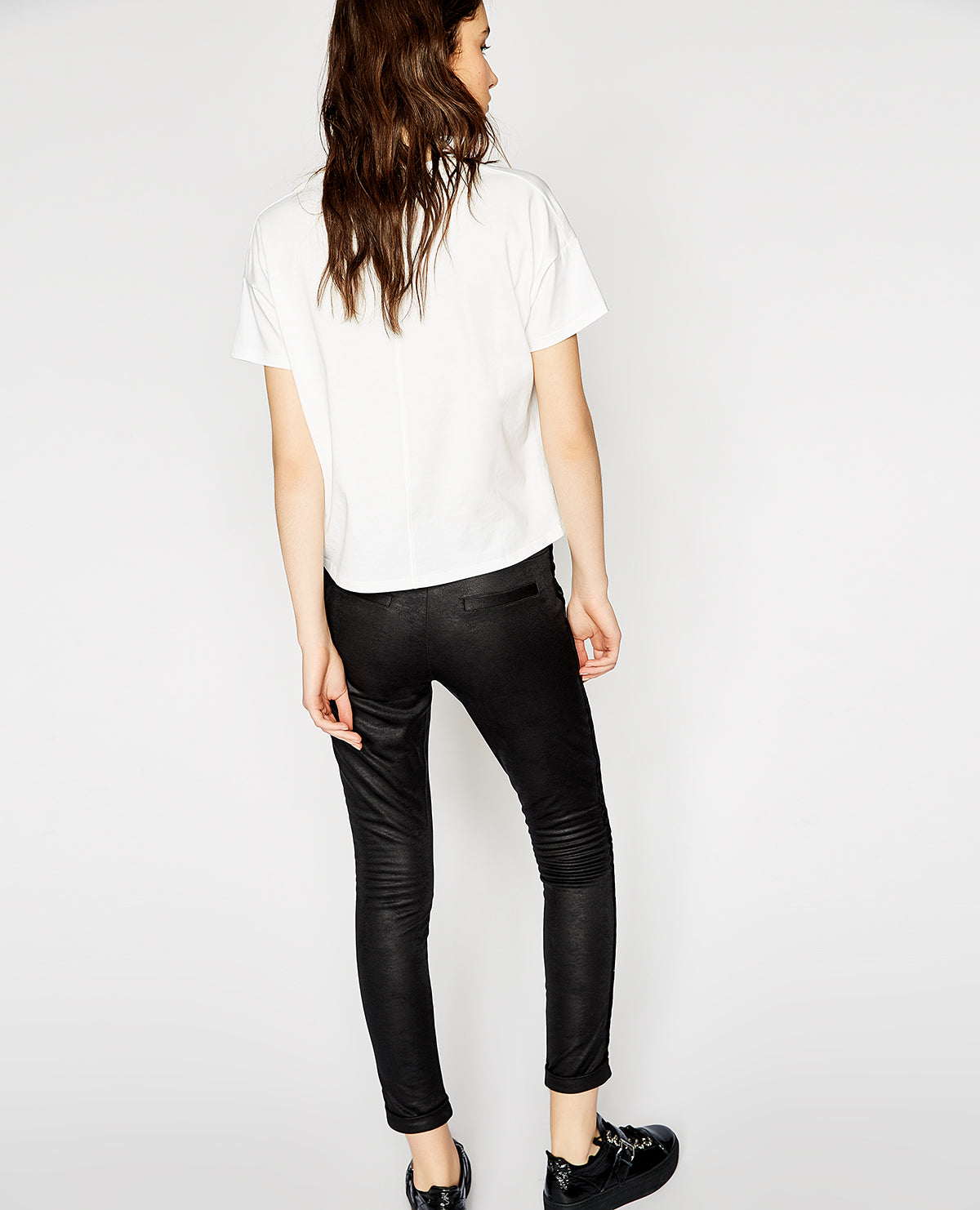 Faux Leather Yoga Joggers | Women | Black