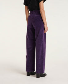 Purple Corduroy Pants With Loose-Fit | Women | Prune