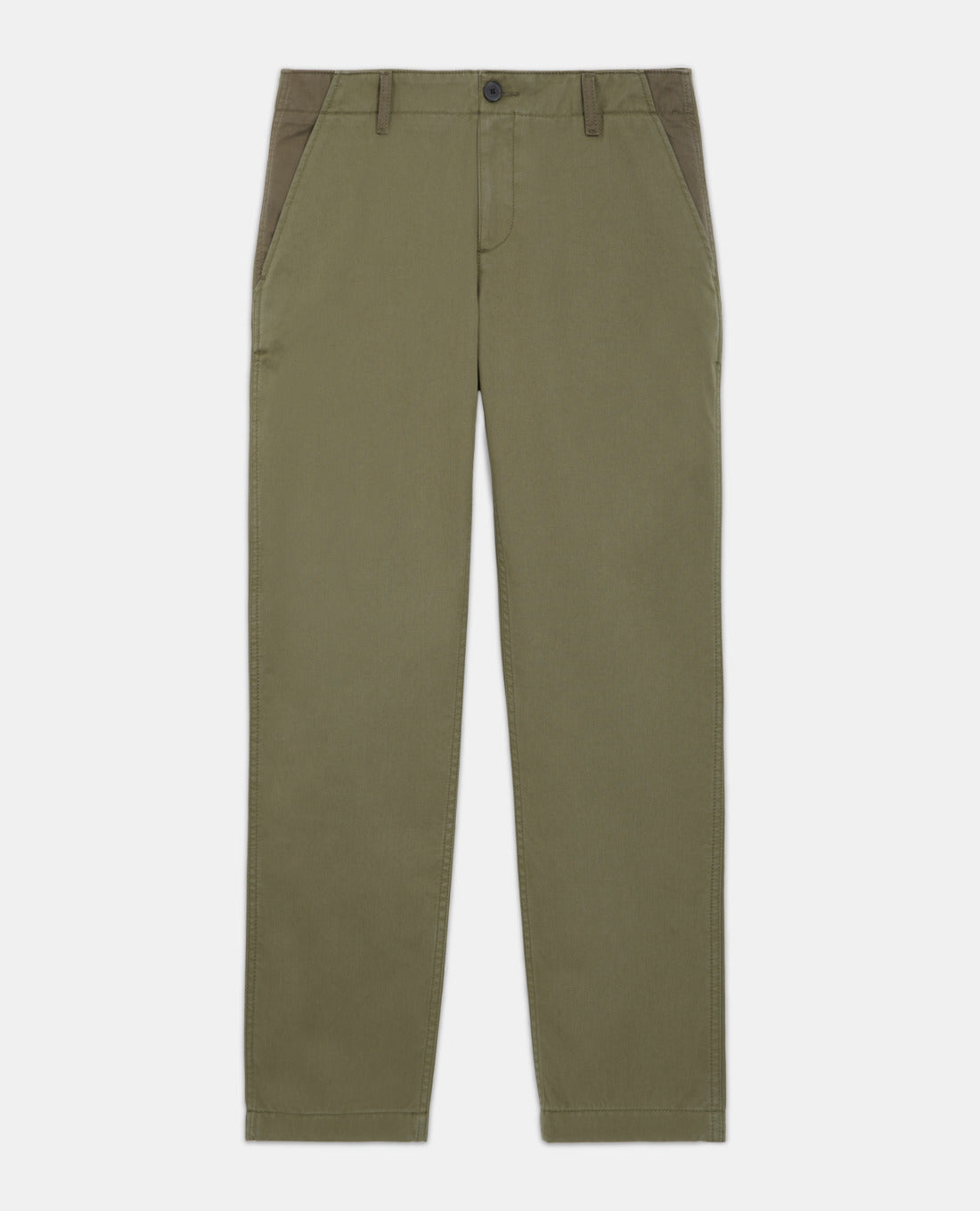 Khaki Patchwork Straight-Cut Pants | Women | Olive Night