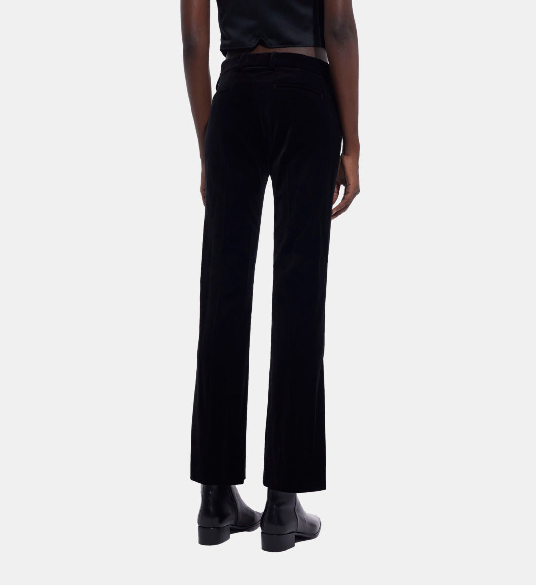 Velvet Flared Suit Pants | Women | Black