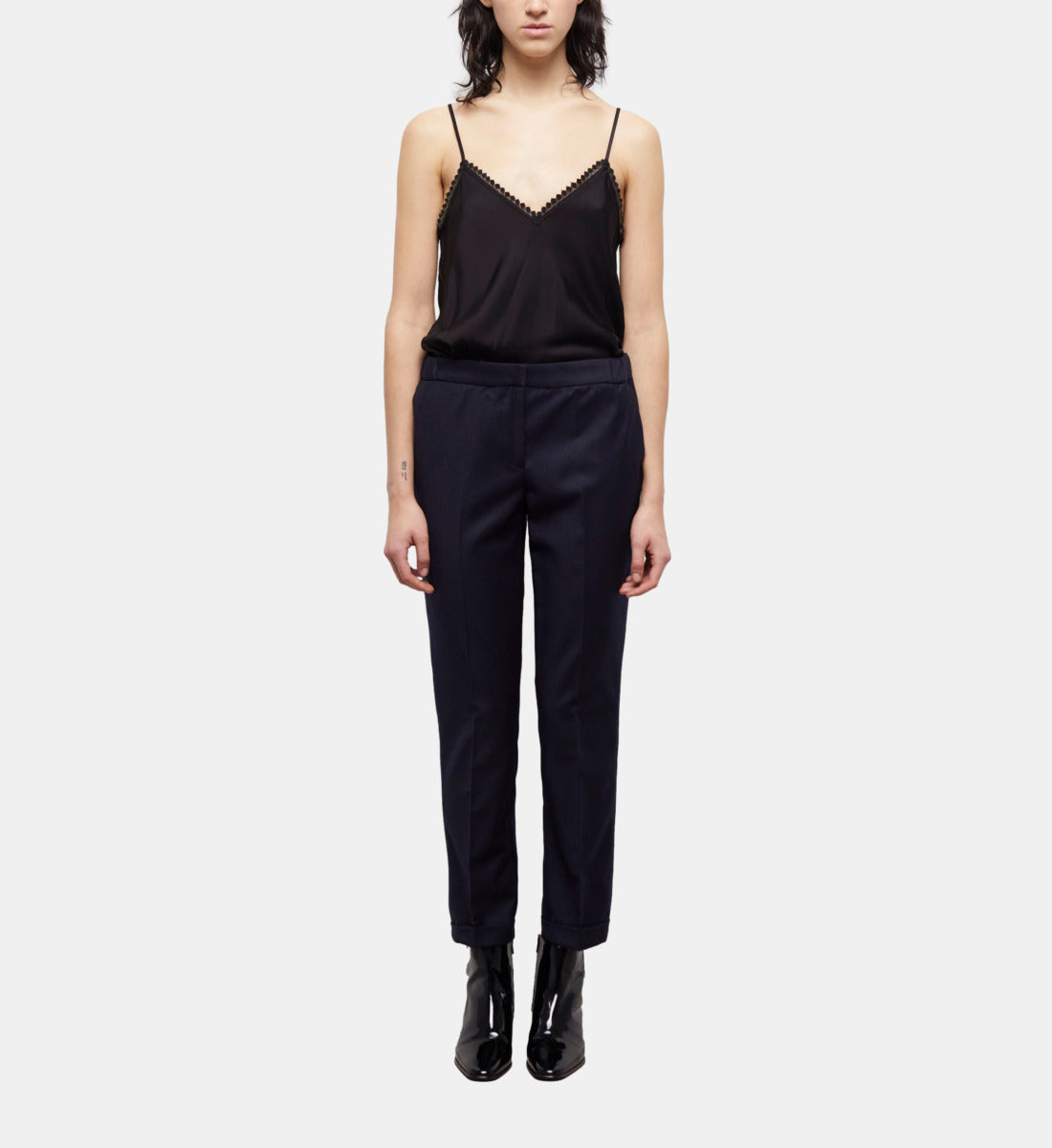 Blue Wool Suit Pants | Women | Navy