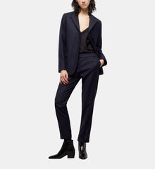 Blue Wool Suit Pants | Women | Navy