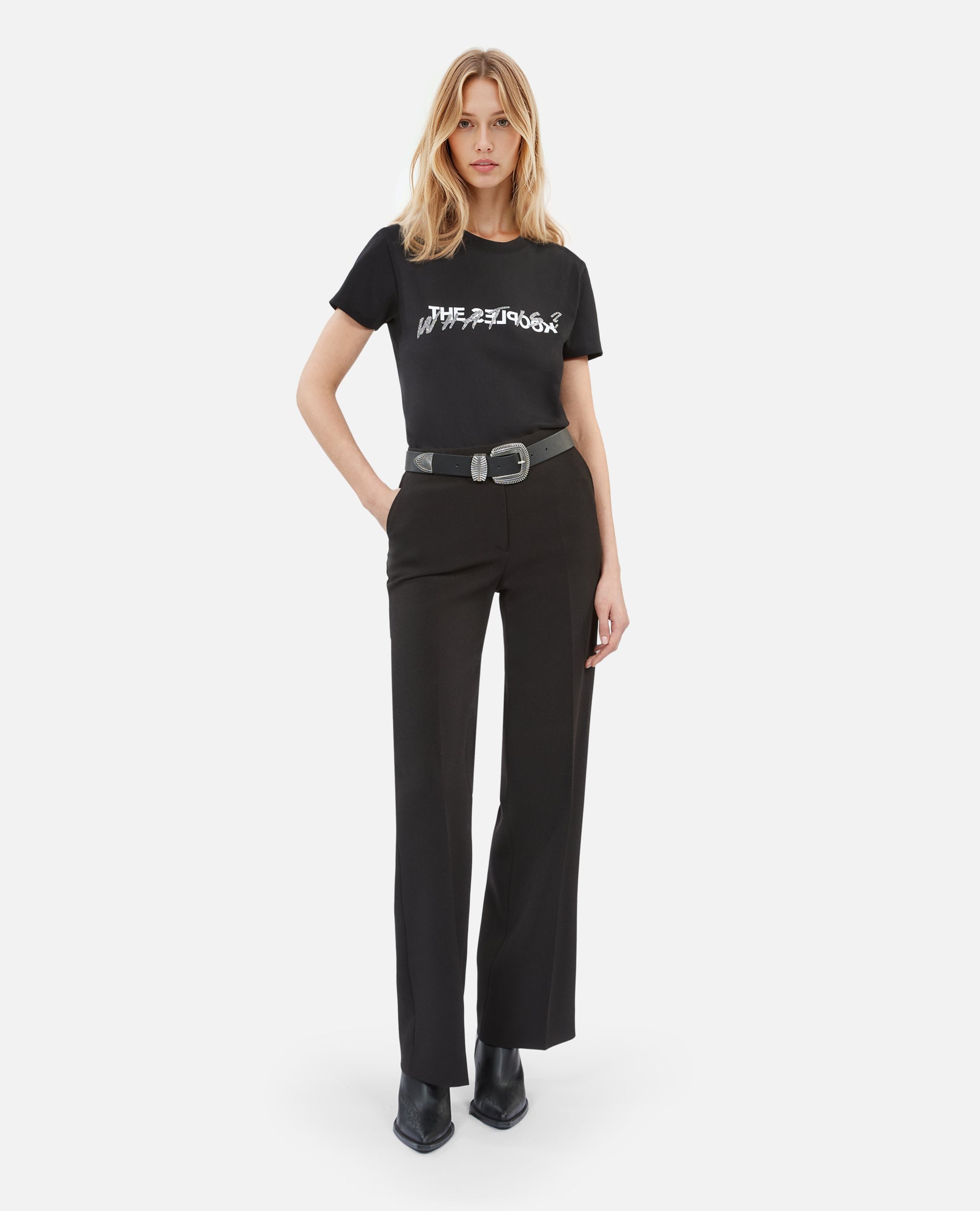 Crêpe Suit Pants Straight Cut | Women | Black