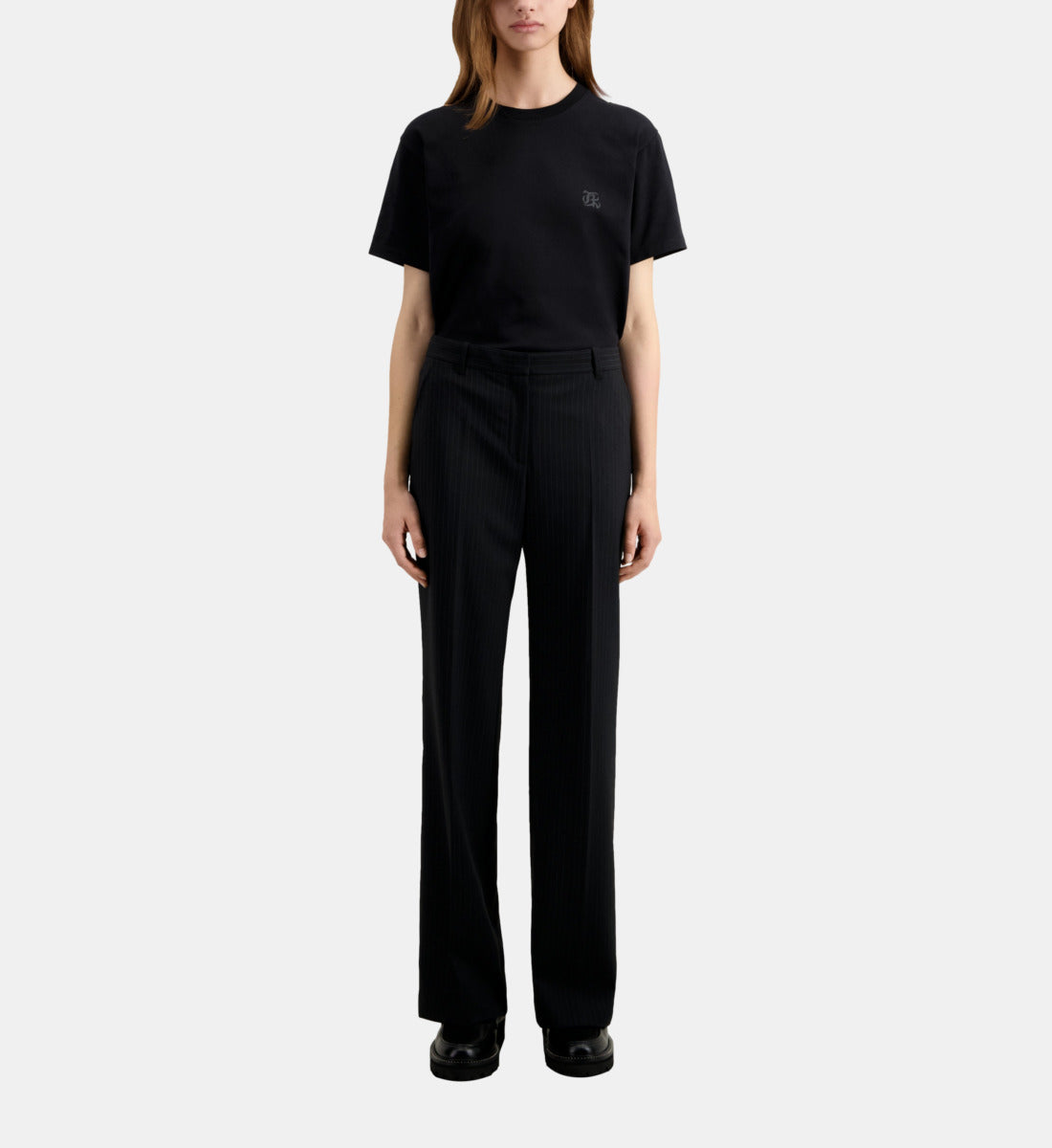 Striped Wool-Blend Suit Trousers | Women | Black x White