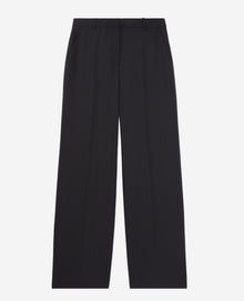 Striped Wool-Blend Suit Trousers | Women | Black x White