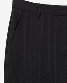 Striped Wool-Blend Suit Trousers | Women | Black x White