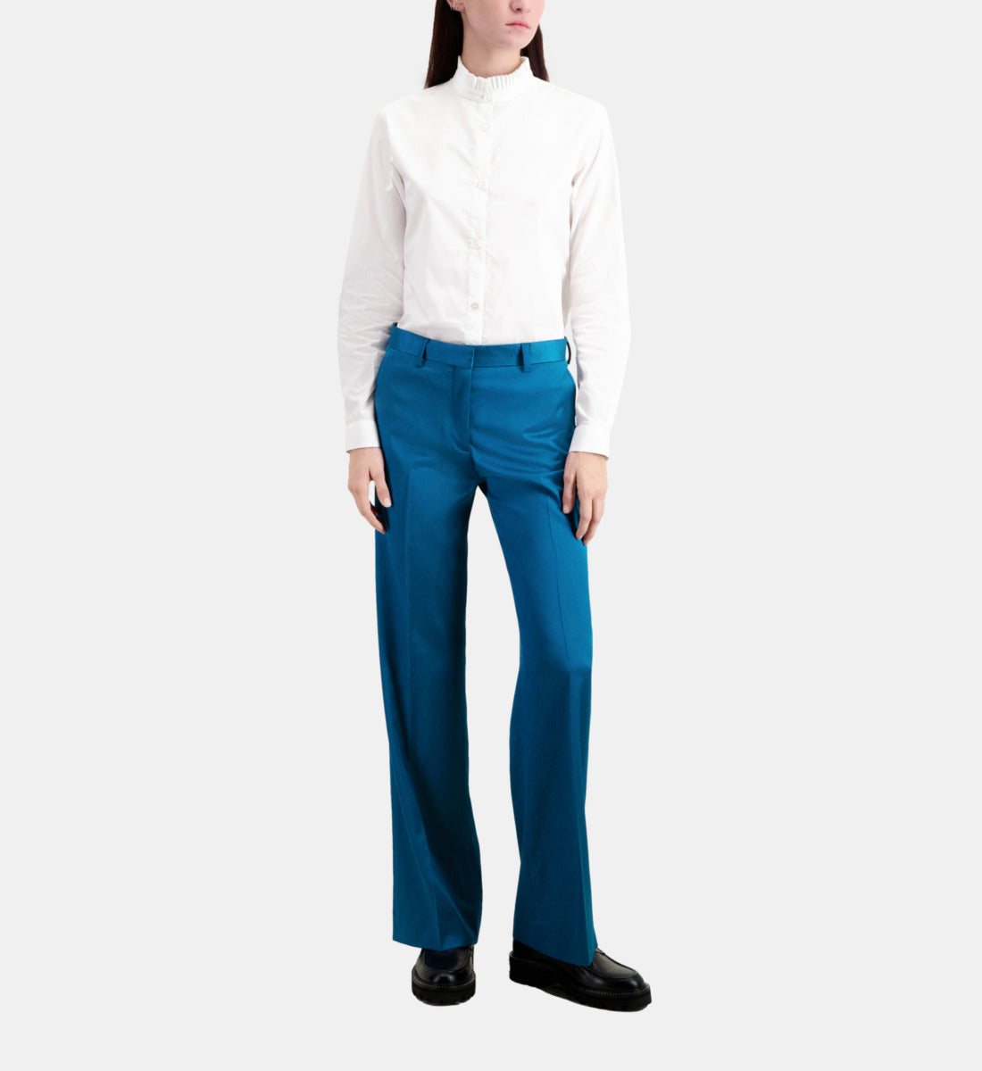 Satin Suit Trousers | Women | Deep Blue