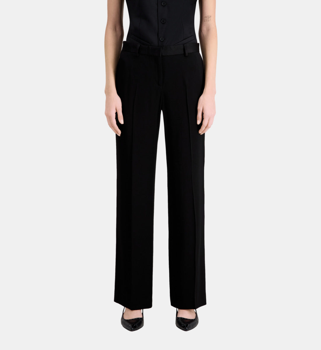 Crepe Suit Trousers | Women | Black