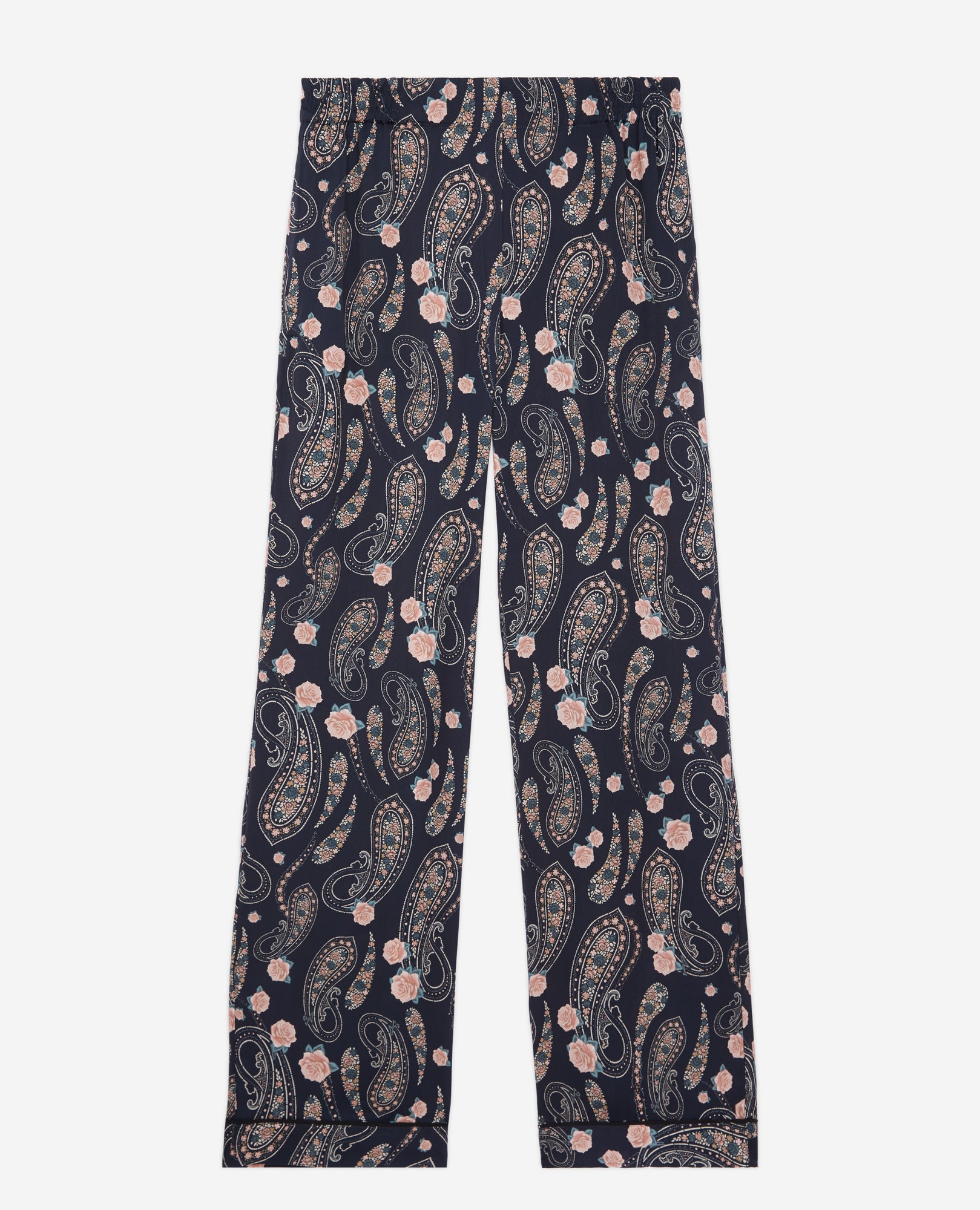 Printed Trousers | Women | Black x Pink