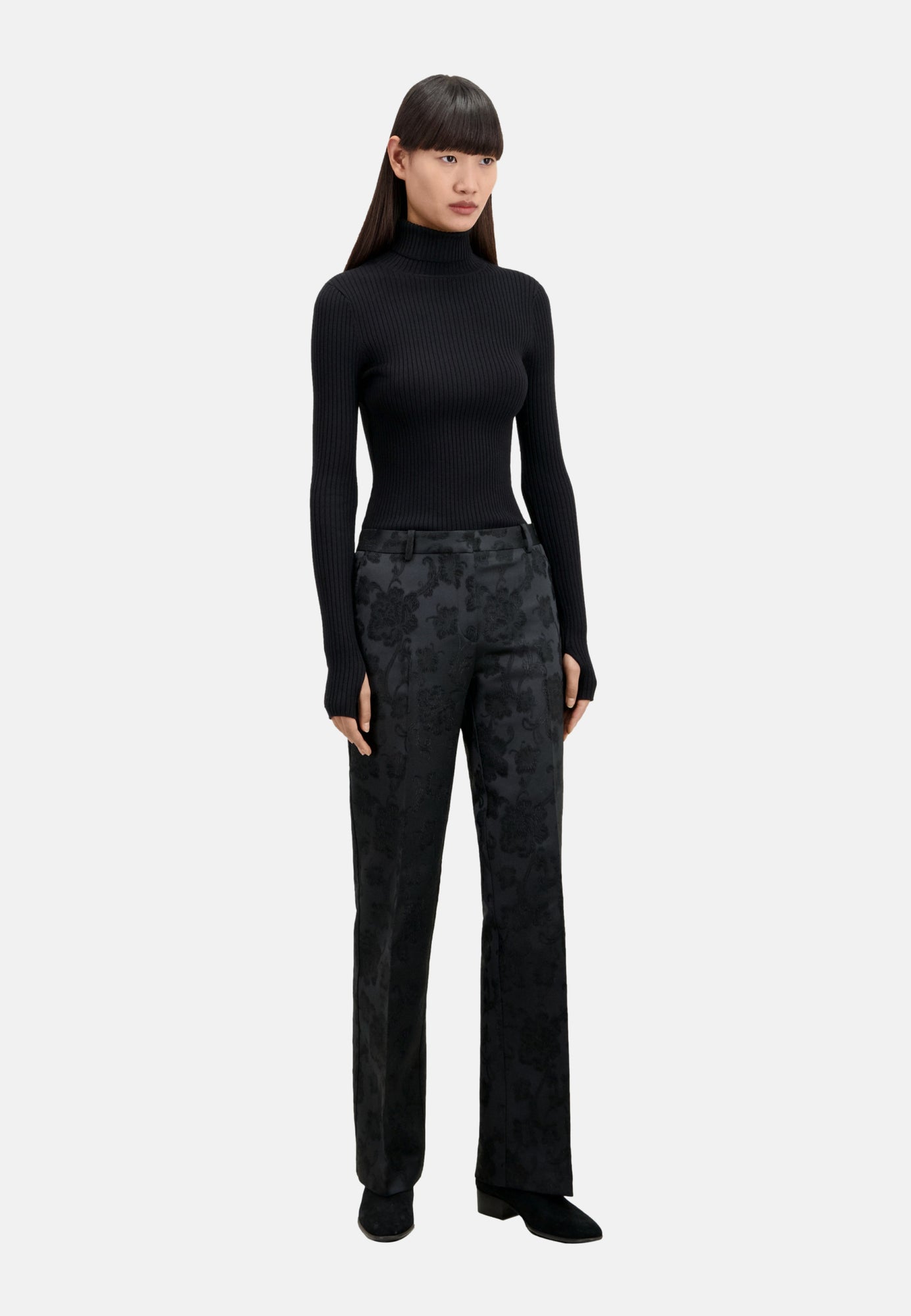 Floral Suit Trousers | Women | Black