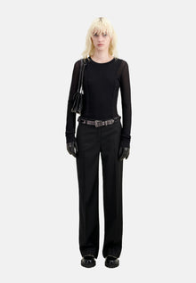 Wool Suit Trousers Straight Cut | Women | Black