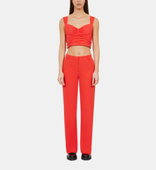 Crepe Suit Trousers | Women | Red