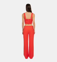 Crepe Suit Trousers | Women | Red