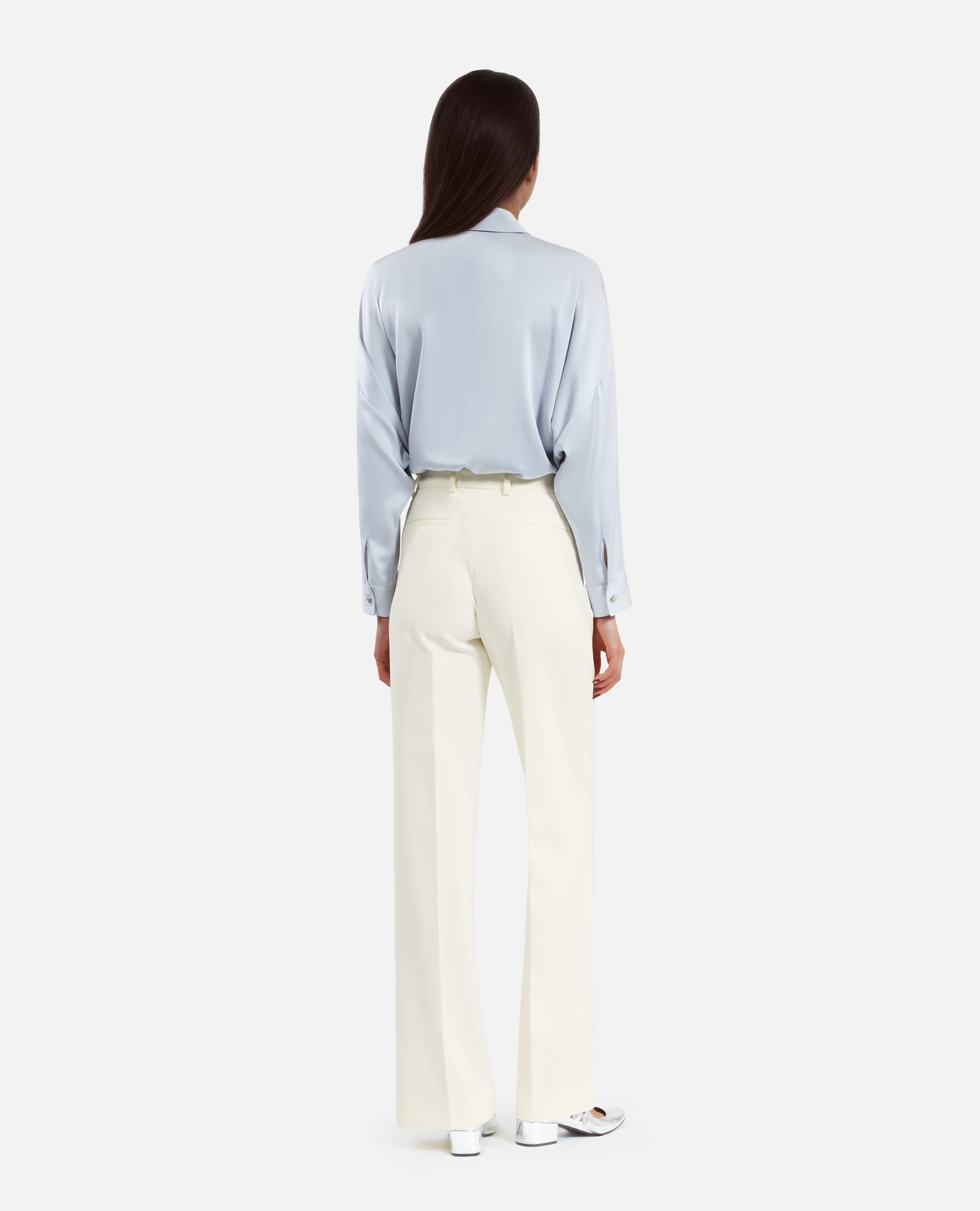 Crepe Suit Trousers Straight Cut | Women | Ecru