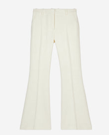 Wool And Cotton Flared Suit Trousers | Women | Ecru