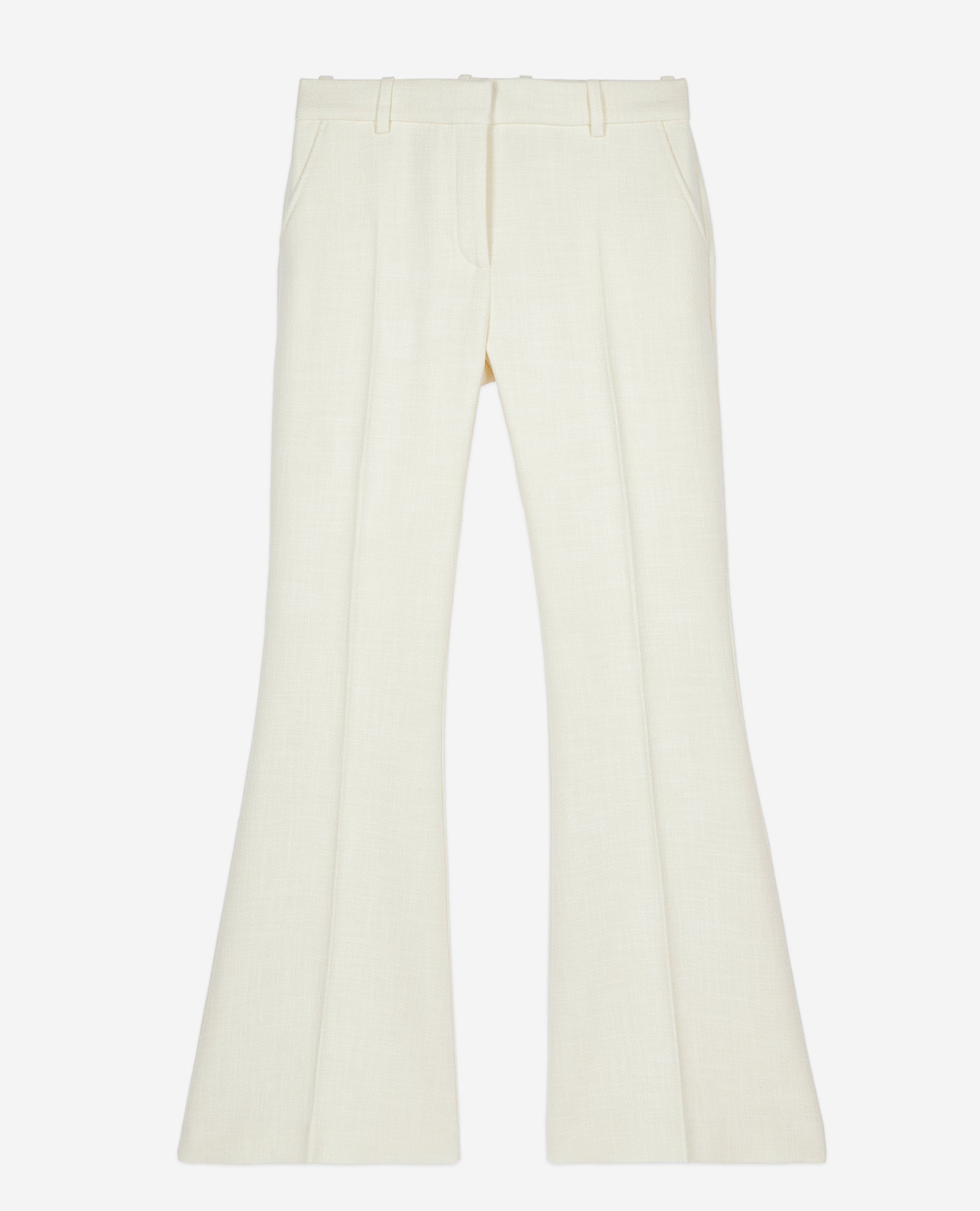 Wool And Cotton Flared Suit Trousers | Women | Ecru